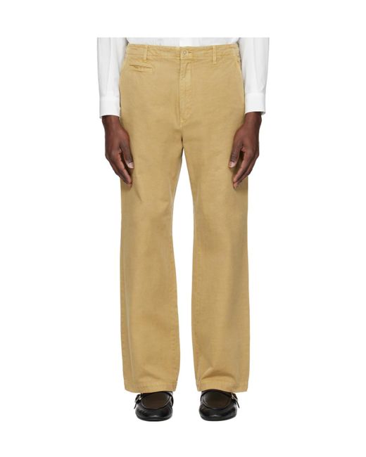 Auralee Natural Finix Pleated Pants for men