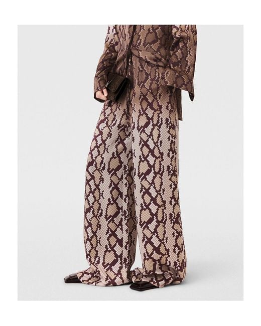 Stella McCartney White Snake Print Oversized Drawtstring Trousers
