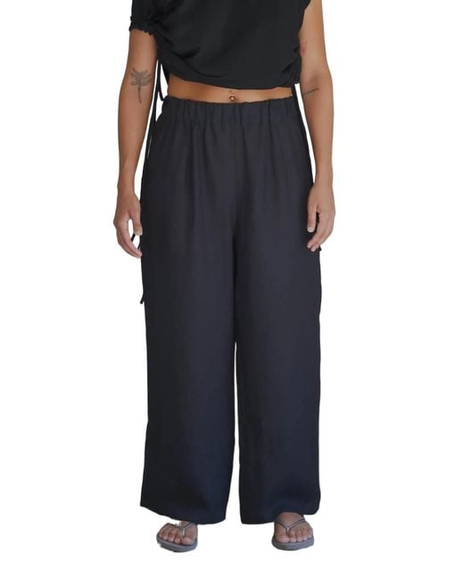 Baserange Black Elasticated Paorli Trousers