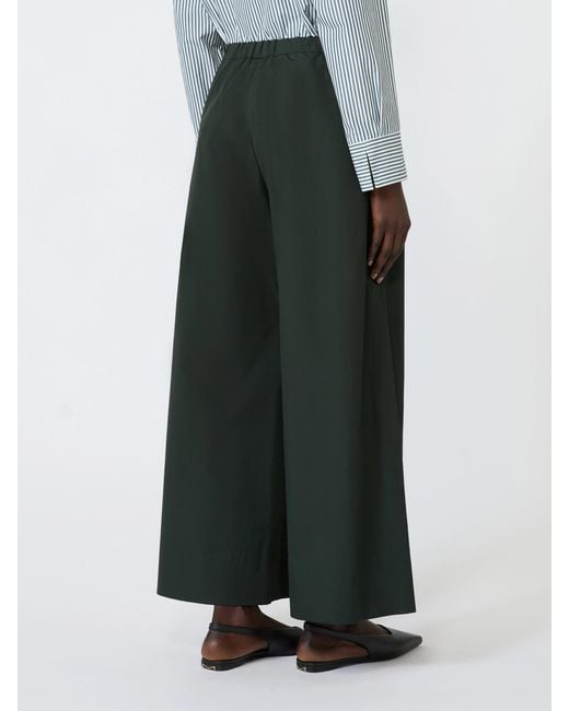 Max Mara Green Drawstring Wide-Leg Trousers