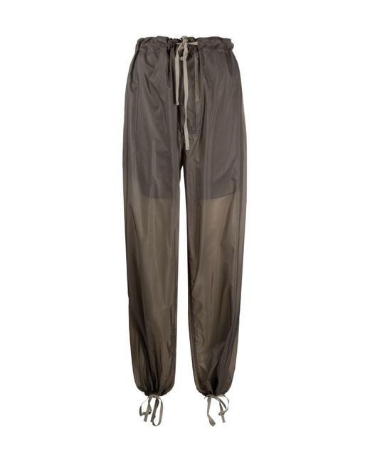 Maison Margiela Gray Four-Stitch Drawstring Draped Trousers