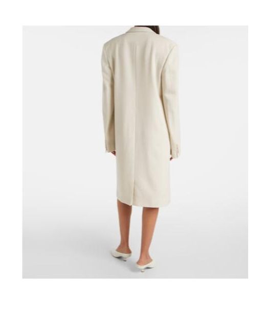 Calvin Klein White Evelyn Double-Breasted Wool Coat