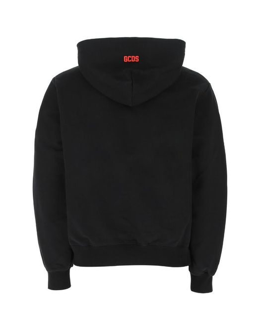 Gcds Black Logo Hooded Sweater for men