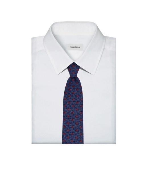 Ferragamo Blue Jacquard Tie for men