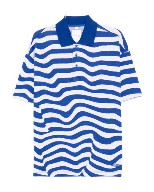 Napapijri Blue Striped Polo Shirt for men