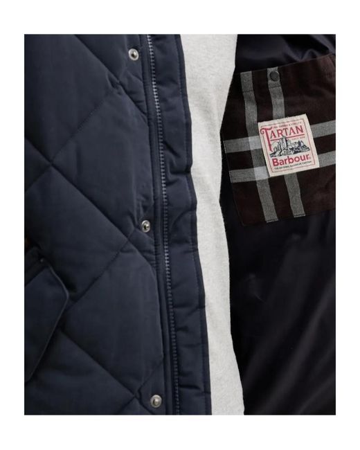 Barbour Blue Quilted Zip Jacket for men