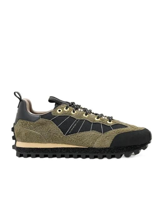 AllSaints Green Nevis Contrast-Panelled Sneakers for men
