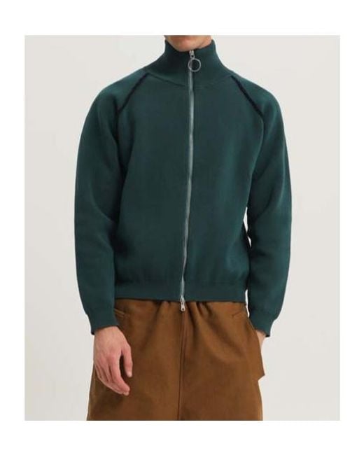 1989 STUDIO Green Full Zip Raglan Sweater for men