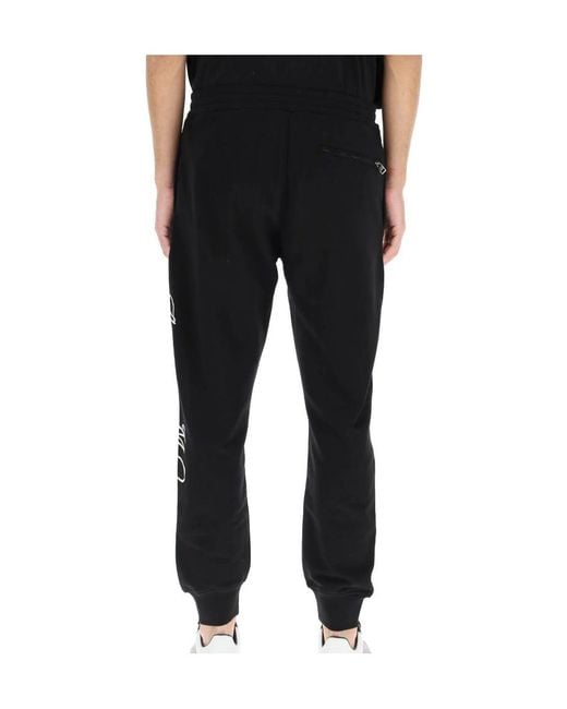 McQueen Black Rope Waist Sweatpants for men