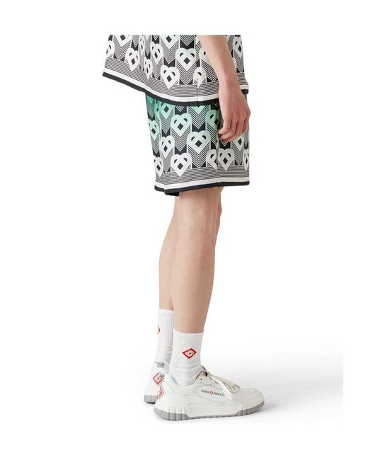 Casablanca Green Gradient Monogram Satin Shorts for men