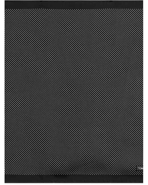 Tom Ford Black Dot Printed Square Scarf for men