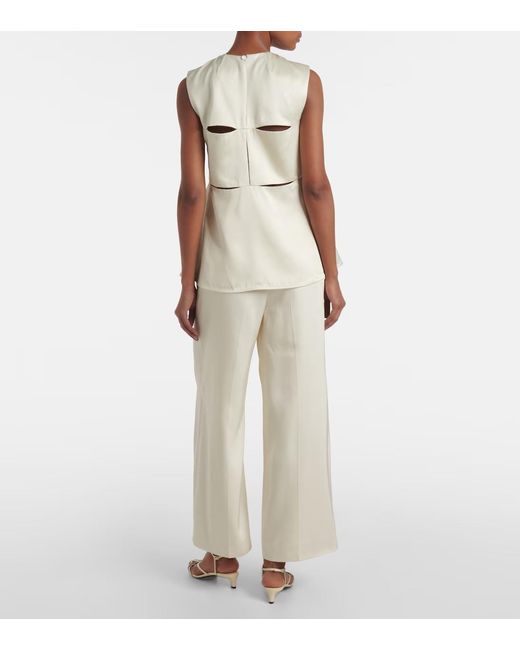 Jil Sander Natural Peplum Top