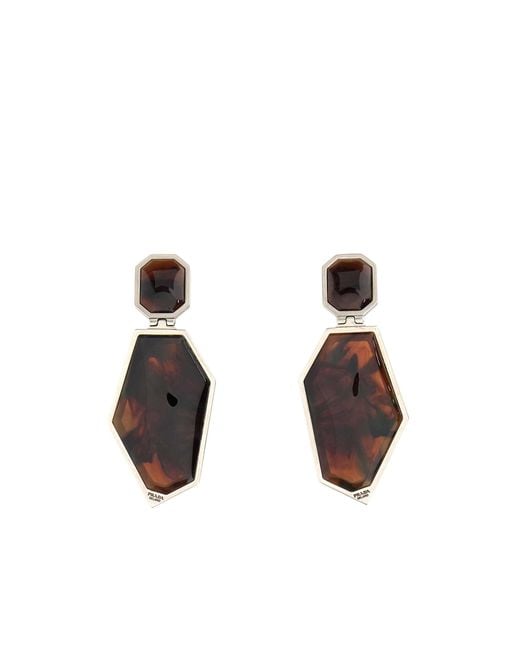 Prada Multicolor Logo-Engraved Earrings