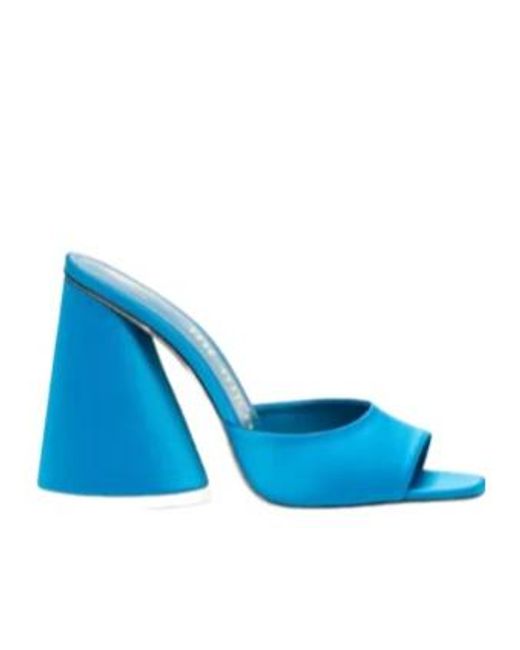 The Attico Blue Luz 100Mm Satin Mules