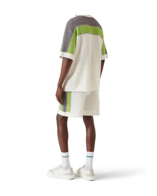 Casablanca Green Stripe Crochet Shorts for men