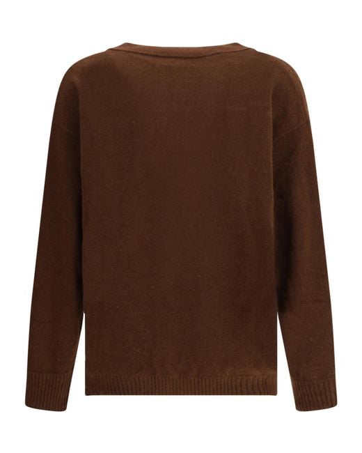 Laneus Brown Button-Up Knitted Cardigan for men