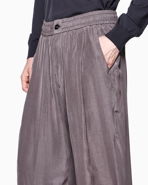 Giorgio Armani Gray Elastic Waist Casual Pants for men