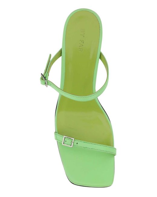 By Far Green Open Toe Slip-On Sandals