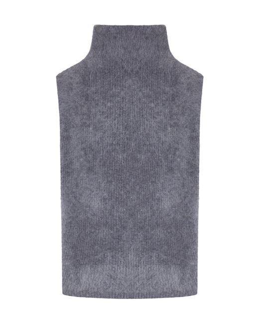 Lisa Yang Gray Turtleneck Vest Sweater