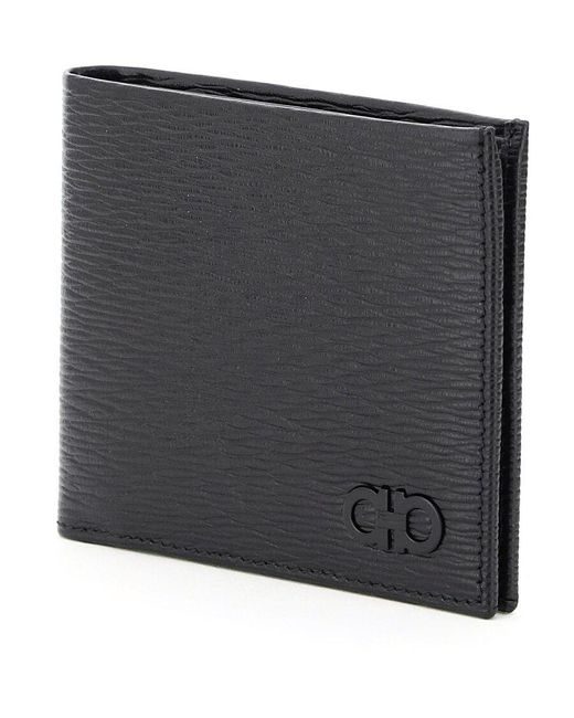 Ferragamo Black Ferragamo Gancini Bi-Fold Wallet for men