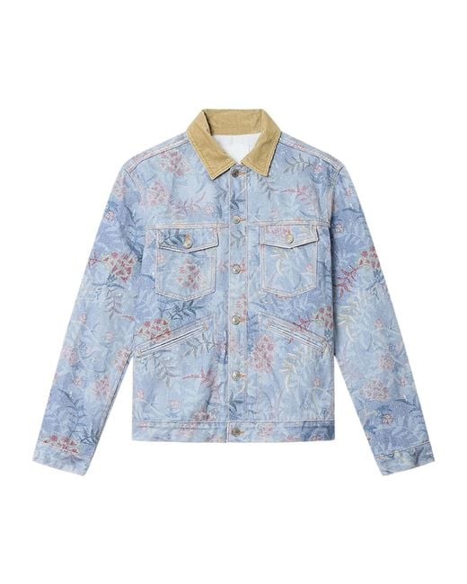 Isabel Marant Blue Floral Print Denim Jacket for men