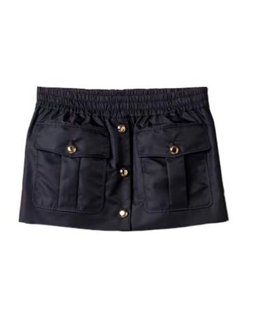Miu Miu Blue Elasticated Waistband Mini Skirt