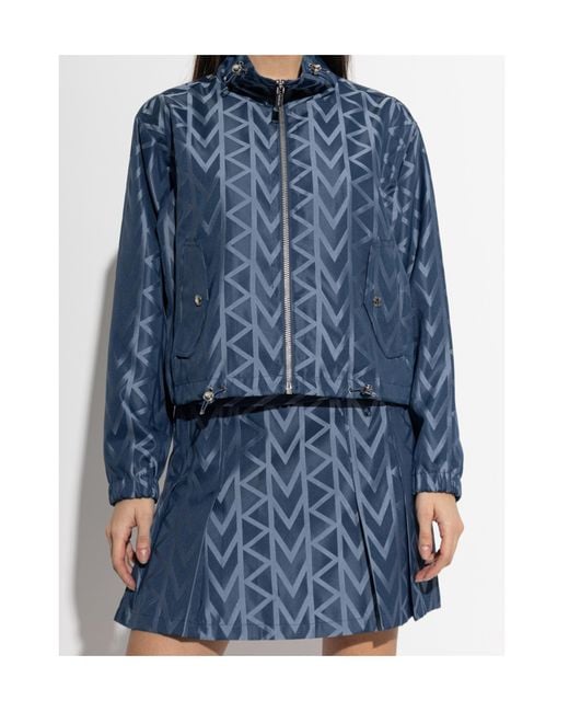 MICHAEL Michael Kors Blue Geometric-Pattern Zip Jacket