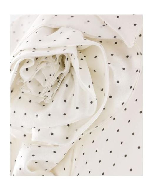 Ermanno Scervino White Polka Dot Printed Long-Sleeved Shirt