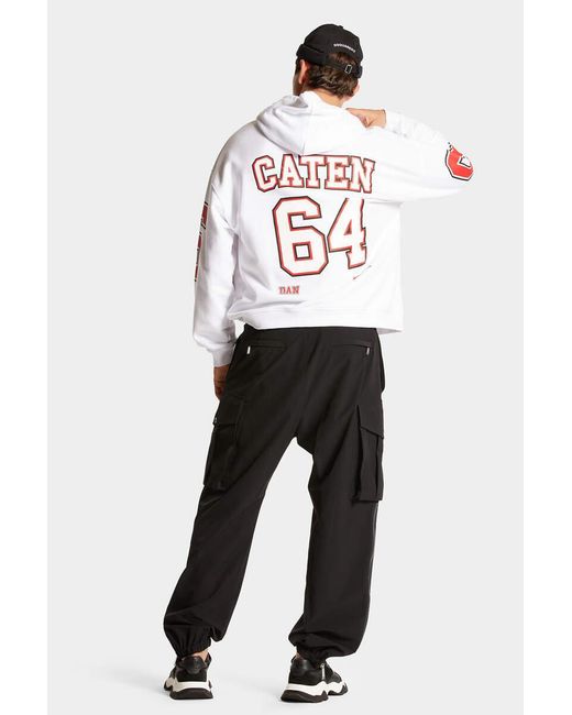 DSquared² Black Baggy Fit Pleated Cargo Pants for men