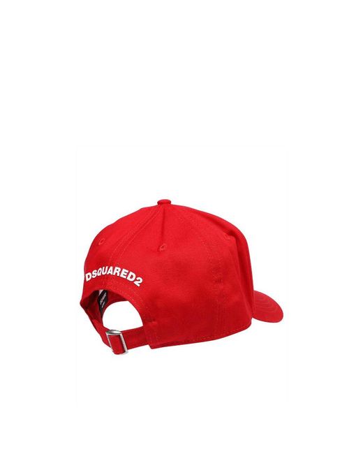 DSquared² Red Logo Printed Baseball Cap for men