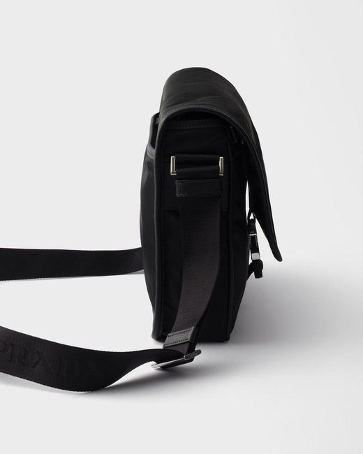 Prada Black Re-Nylon Buckled Shoulder Bag for men
