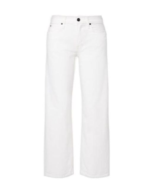 SLVRLAKE Denim White Jamie Cropped Barrel-Leg Jeans