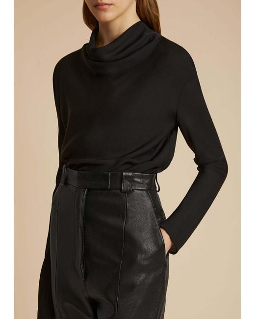 Khaite Black Long-Sleeved Blouse