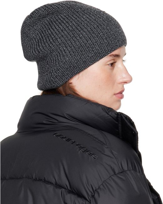 Courreges Blue Ribbed-Knit Beanie for men