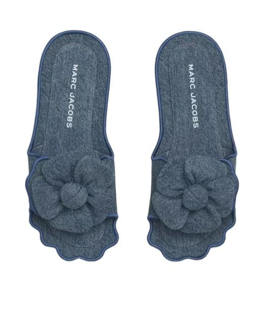 Marc Jacobs Blue The Denim Daisy Sandal