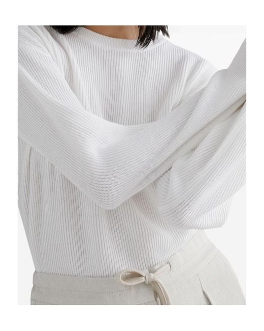 Brunello Cucinelli White Crewneck Knitted Jumper