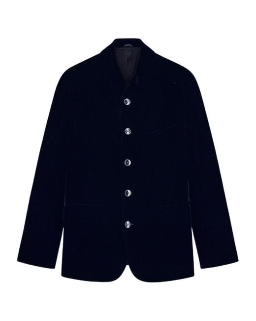 Giorgio Armani Blue One Shot Velvet Blazer for men
