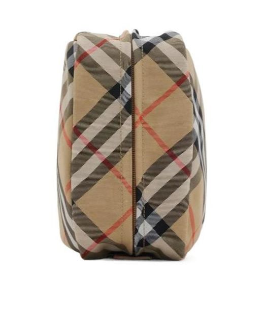 Burberry Metallic Checked Zip-Around Travel Pouch for men