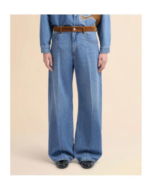 Marni Blue X Slawn Soldier Velvet Waistband Denim Trousers for men