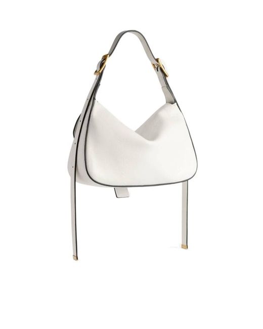 Balenciaga White Clicca Medium Shoulder Bag