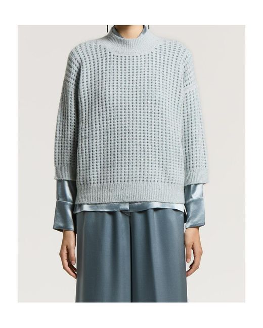 Peserico White Alpaca, Wool And Mohair Sweater