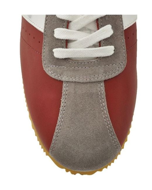 Emporio Armani Brown Strap-Up Casual Sneakers for men