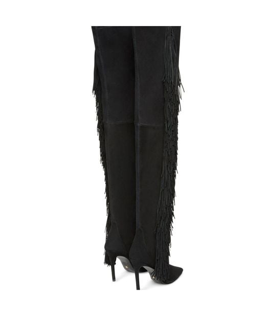 Stuart Weitzman Black Ultrastuart Fringe 100Mm Boots