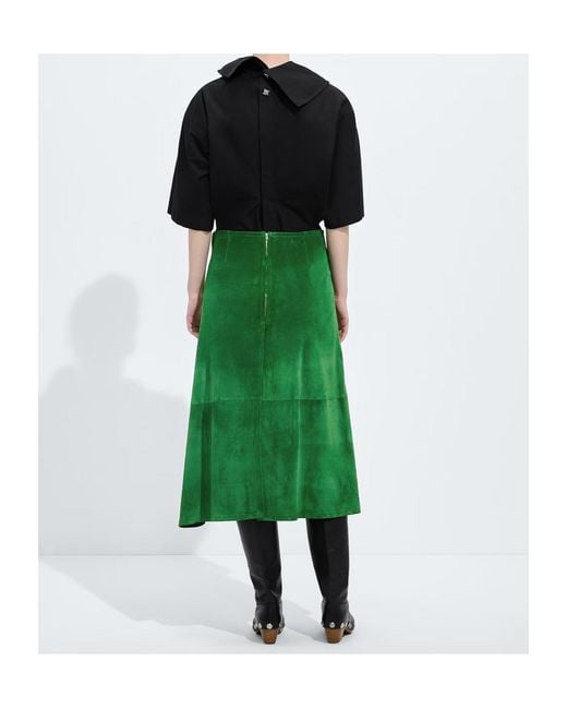Bottega Veneta Green Zipper Skirt