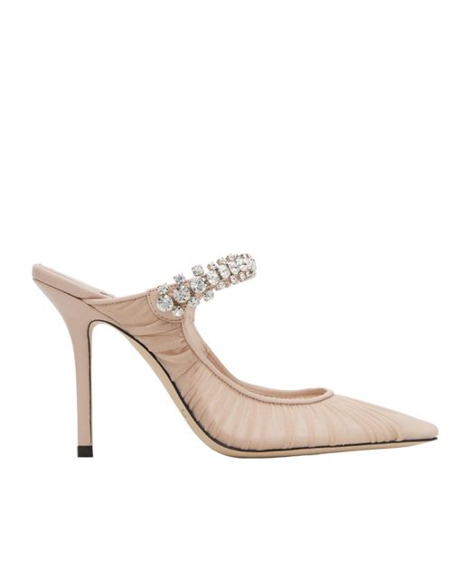 Jimmy Choo White Bing 100 Mules