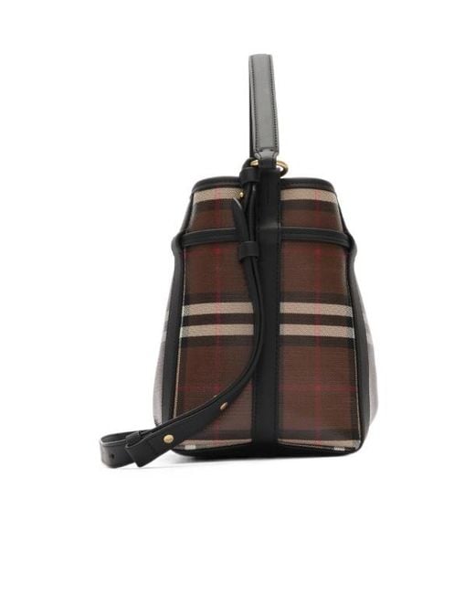 Burberry Black Mini Check Bucket Bag