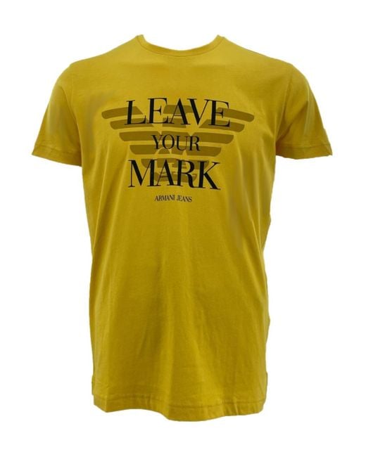 Armani Jeans Yellow Item O-Neck Short-Sleeved T-Shirt for men