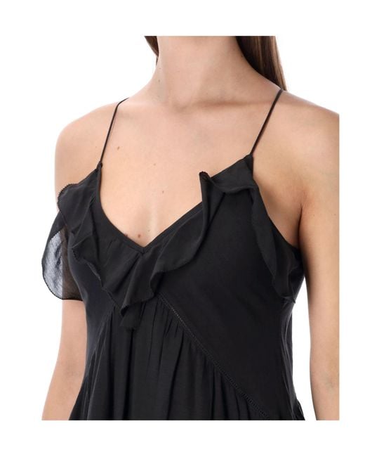 Isabel Marant Black Étoile Vasma Ruffled Long Dress