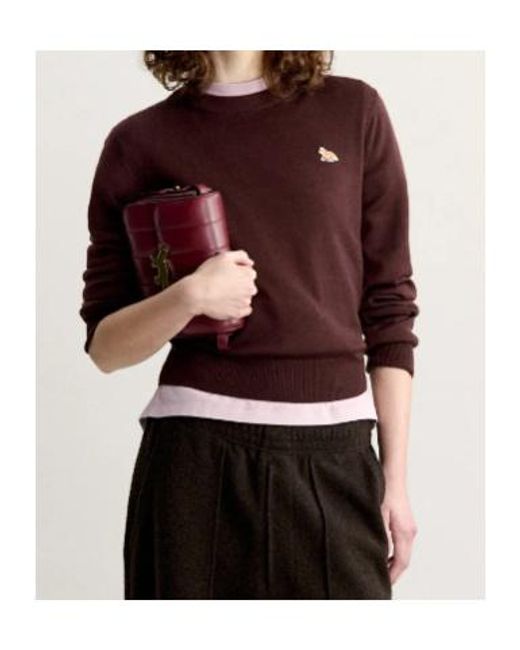 Maison Kitsuné Brown Baby Fox Merino Regular Jumper