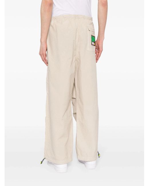 Barrow Natural Panelled Cotton Wide-Leg Trousers for men